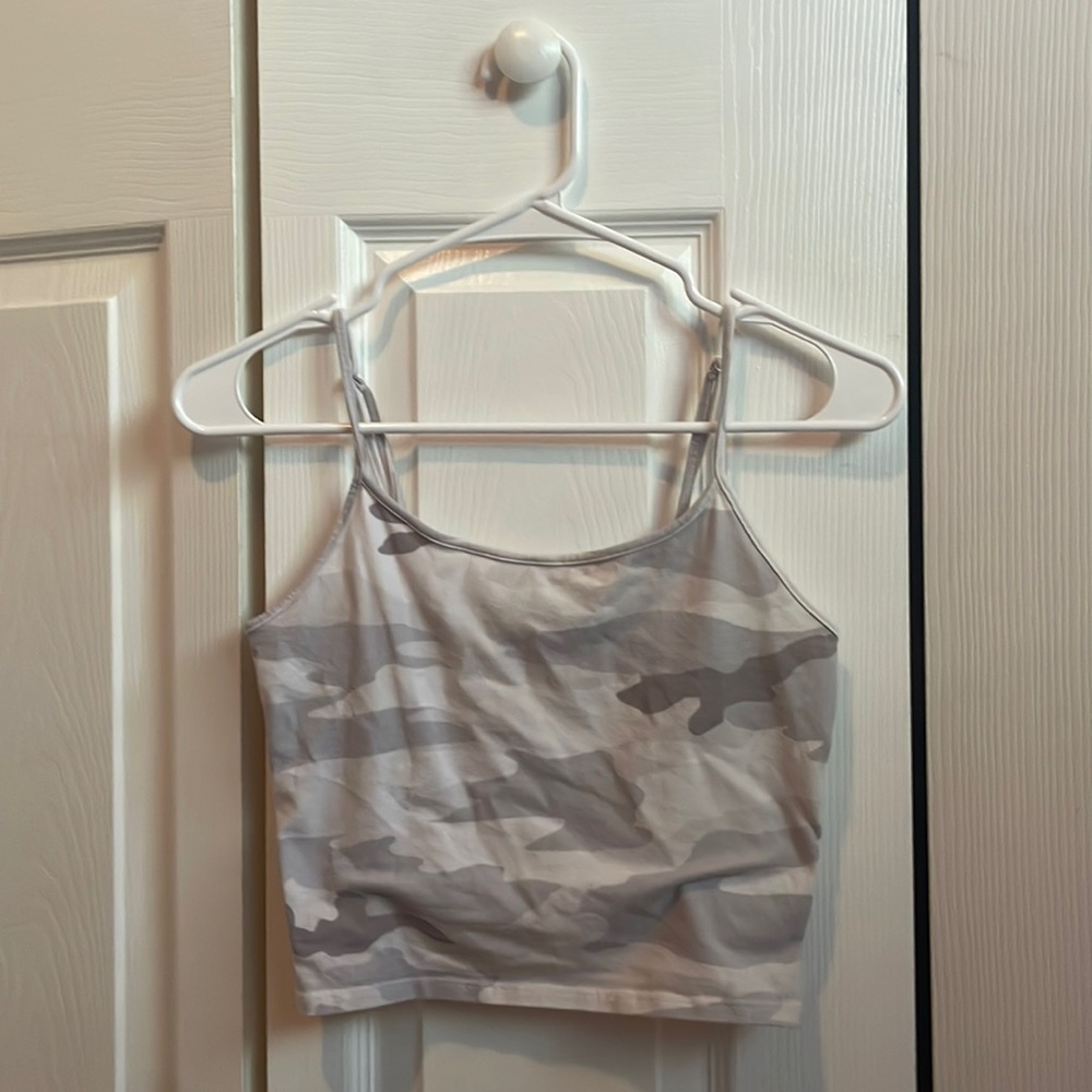 american eagle white camo tank top
